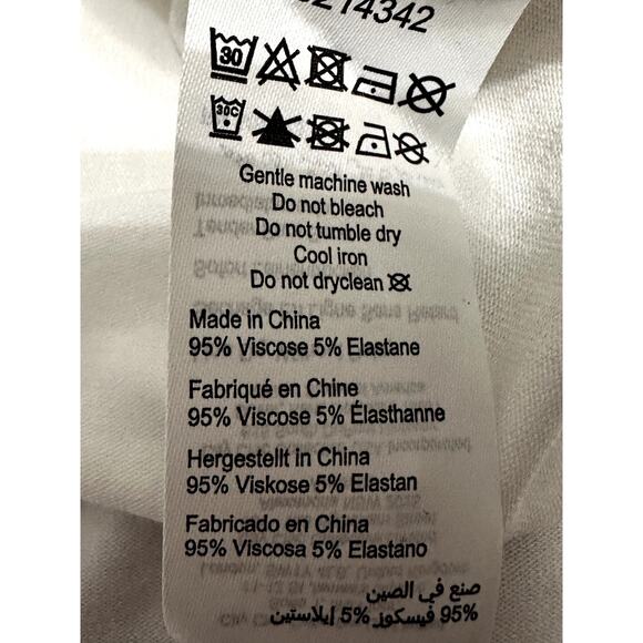 Avenue Short Sleeve Blouse Hi Low Split Back V-Neck Pleated Front White 16 NWT - Picture 10 of 10